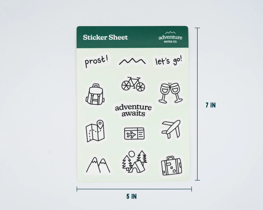 Travel Doodle Sticker Sheet
