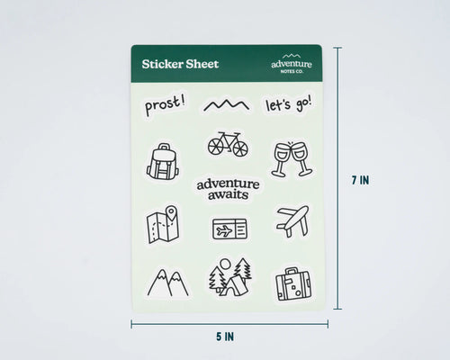 Travel Doodle Sticker Sheet